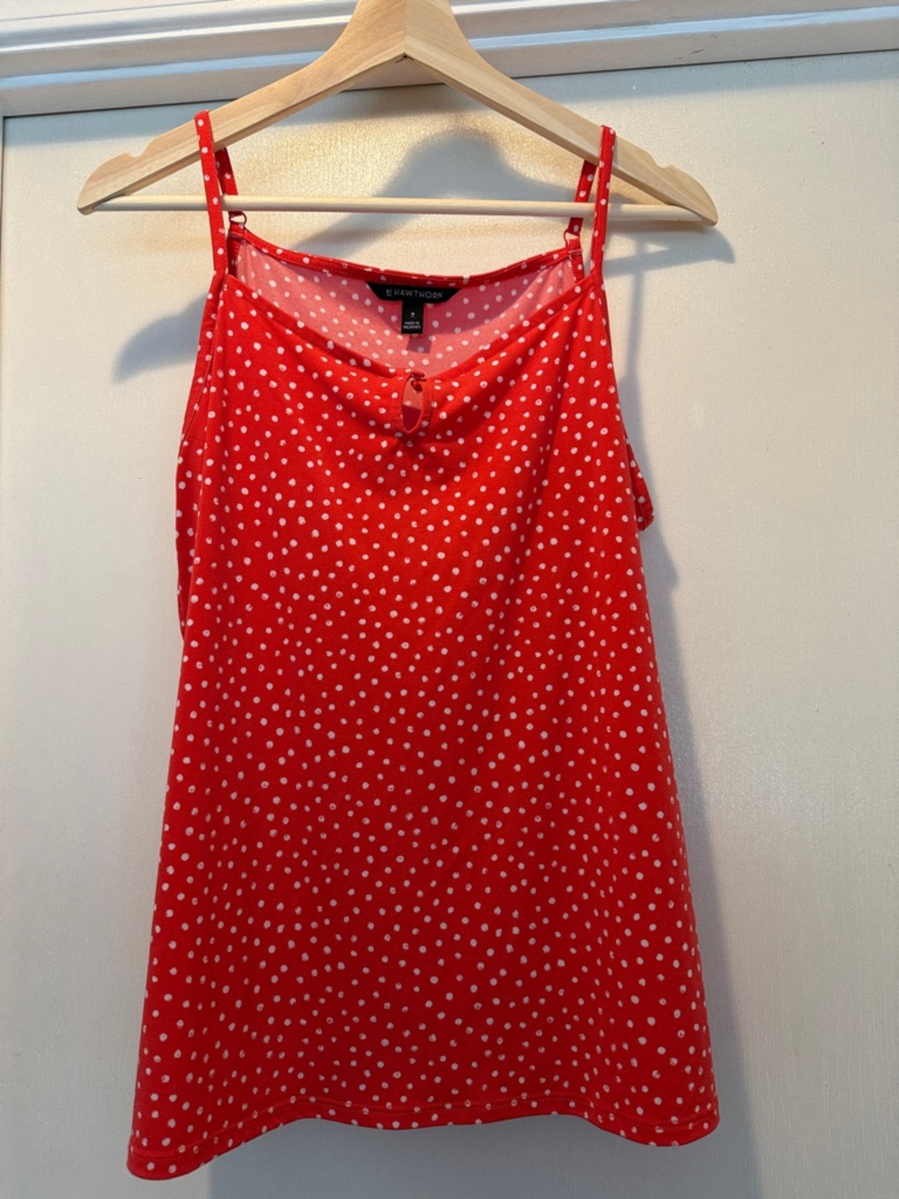 41 Hawthorn Redish Orange Polka Dot Camisole Tank